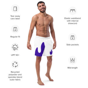 Recycled Swim Trunks Purple Flame