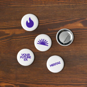 Purple Button Pin Set