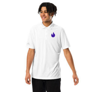 Premium Polo Shirt — Purple Flame