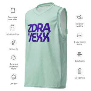 Neutral style Recycled unisex basketball jersey ZDRAVEXX