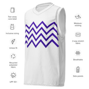 Chevron Stripes Recycled Basketball Jersey