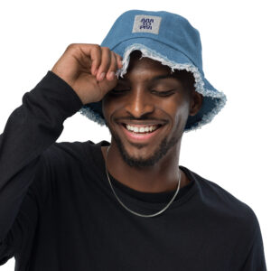 Distressed Denim Bucket Hat AMTOPM