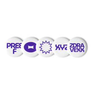 Set of pin buttons