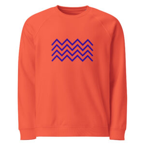 Chevron Stripes Organic Raglan Sweatshirt For Everyone