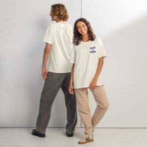 Embroidered Oversized Tee — LOVE=PAIN (Unisex)