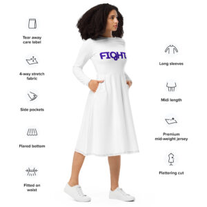 FIGHT Long Sleeve Flow Midi