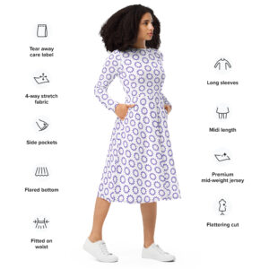 Long Sleeve Flow Midi Starburst Pop