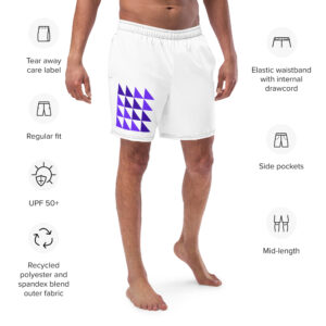 Recycled Triangle Grid Swim Trunks