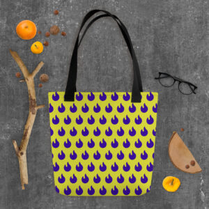 Canvas Shopper Tote Purple Flame