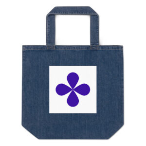 Organic denim tote bag "Floral Icon"