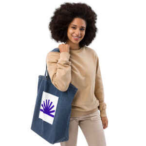 Purple Sunrise Organic denim tote bag