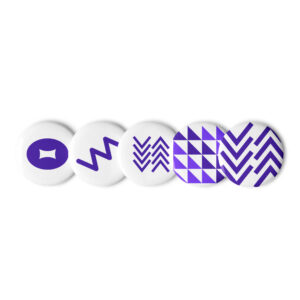 Set of pin buttons