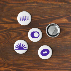 Set of pin buttons
