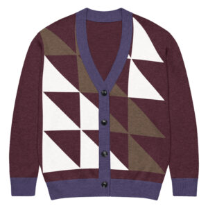 Classic Knit Cardigan Triangle Mosaic