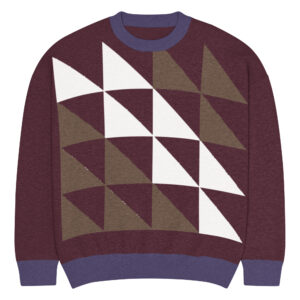 Relaxed Knit Crewneck Sweater Triangle Mosaic